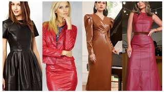 classy wonderful trendy latex leather dresses ideas leatherwear [upl. by Eirene]