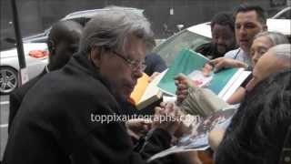 Stephen King  Signing Autographs at the quotColbert Reportquot in NYC [upl. by Holli]