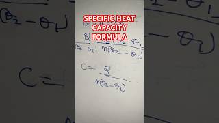 Specific Heat Capacity Formula [upl. by Saltzman]