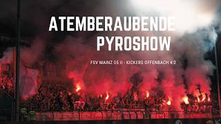 OFCPyroshow in Mainz  Atemberaubende Stimmung FSV Mainz II Kickers Offenbach [upl. by Orban]