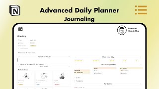 Advanced Daily Planner  Journaling  Notion Template [upl. by Bohrer449]