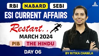 ESI Current Affairs March 2024  ESI Current Affairs for RBI NABARD SEBI  By Ritika Chawla 6 [upl. by Zina365]