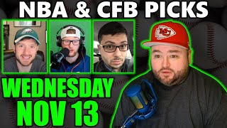 Wednesday Picks with Kyle Kirms  NBA CFB 1113 [upl. by Gibrian]