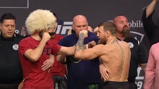 UFC 229 Khabib vs McGregor Weighin Faceoff [upl. by Akiram]