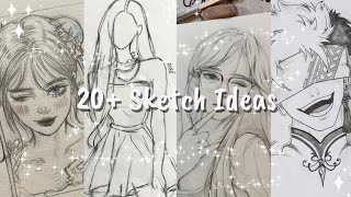 20 Creative Sketch Ideas to Fill Your Sketchbook📒 [upl. by Avner77]