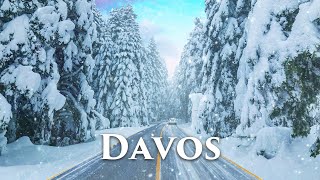 Davos Switzerland 4K  First Snowfall in the Swiss Alps  Winter Wonderland  Travel Vlog 4K Video [upl. by Atinor]