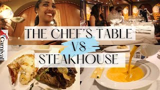 THE CHEFS TABLE amp STEAKHOUSE INDEPTH REVIEW  Worth The Hype  Carnival Cruise [upl. by Anauqal]