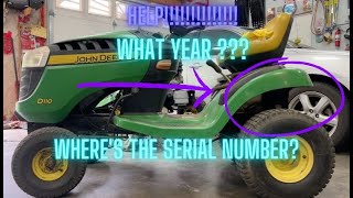 HOW to TELL What Year your John Deere Lawn Tractor mower was made LA100 D100 E100 All 100 series [upl. by Nlyak]