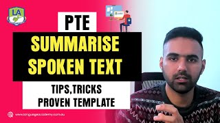 PTE Listening Summarise Spoken Text Template  Tips Tricks amp Strategies  Language Academy [upl. by Dloniger]