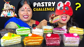 PASTRY CHALLENGE Blindfold eating Cake Challenge  Guess The Pastry Challenge  Cake Challenge [upl. by Norted]