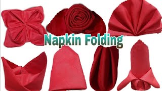 10 BASIC NAPKIN FOLDING by Manelles World [upl. by Haag978]