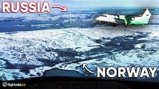 Milk run to the Russian border Widerøe Dash 8 cockpit [upl. by Julieta]