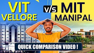 VIT VELLORE VS MIT MANIPAL ❓🤔  Which Is Better 🔥  ROI ALUMNI NETWORK COLLGE LIFE ⚡ VIT MANIPAL [upl. by Manup]