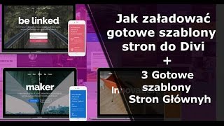 Jak Załadować Gotowe Szabony Stron Do Divi  3 Gotowe Szablony Stron Głównych [upl. by Onin]