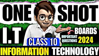 Information Technology IT One Shot🔥 class10  Boards 2024  Animation  Most Important Questions [upl. by Clorinda757]