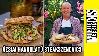 Ázsiai 🥢 meglepi LAJOSTÓL bomba steakszendvics a GRILLről 🔥 [upl. by Dodwell]