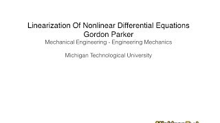 Linearization of Nonlinear Differential Equations [upl. by Aliahs]