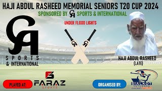 GONDALANWALA SPORTS vs NIZAMABAD SENIORS  HAJI ABDUL RASHEED MEMORIAL SENIORS T20 CUP 2024 [upl. by Oah]