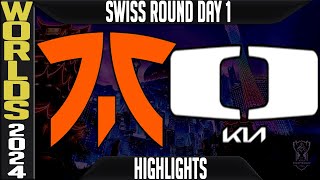 FNC vs DK Highlights  LoL Worlds 2024 Swiss Stage Day 1  Fnatic vs Damwon KIA [upl. by Airbmak]