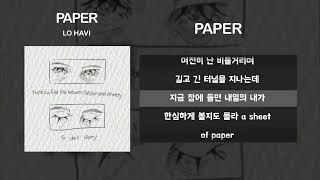 LO HAVI  paper  Lyric Video [upl. by Eloci]