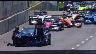 IndyCar 2018 Detroit Pace Car Crashes before Race Starts [upl. by Erdda]