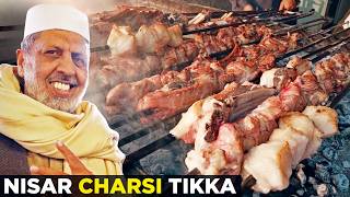 Nisar Charsi Tikka  Namak Mandi Peshawar  Best Mutton Karhai Namkeen Gosht Pakistani Street Food [upl. by Alansen966]