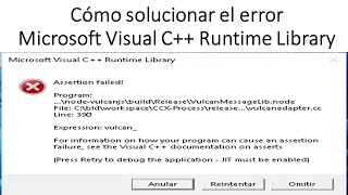 Cómo solucionar el error Microsoft Visual C Runtime Library [upl. by Quartas176]