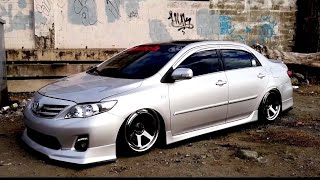 E140 toyota corolla 2012 bagged stance [upl. by Netsirhc]