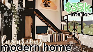 INTERIOR Luxurious Bloxburg House Build 2 Story Pt 2 [upl. by Huba]