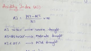 Aridity Index In Hydrology  Aridity Index In Evapotranspiration [upl. by Ainer687]