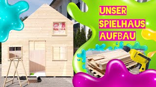 ★ Spielhaus für den Garten ★ Anlieferung und Aufbau ★ Holzspielhaus Tom [upl. by Elletnahc620]