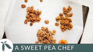 Candied Pecans Three Ways That Are Totally Healthy  A Sweet Pea Chef [upl. by Halland]