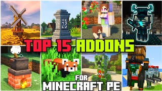 🎖️TOP 15 ADDONS for BEDROCK  MINECRAFT PE 120 addons [upl. by Borchert]