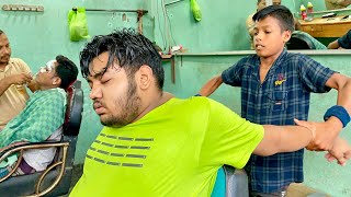 The Best Relaxing ASMR Head Neck Back amp Hands Massage By Small boy💈Kid Barber in Bangladesh 🇧🇩 [upl. by Eikin589]