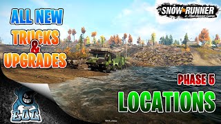 Snowrunner All New Trucks amp Upgrades Locations Phase 5 DLC [upl. by Anailuj60]