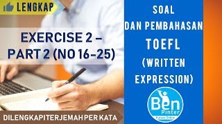 Soal dan Pembahasan TOEFL structure  Exercise 2 Nomor 1625 [upl. by Acined]