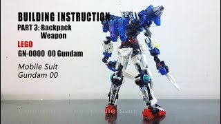 BUILDING INSTRUCTION  LEGO 00 Gundam PrototypeVer Part 3Backpack  Mobile Suit Gundam 00 [upl. by Lynnett]