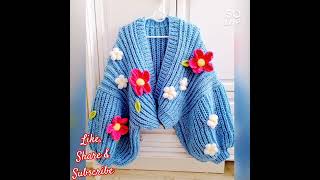 Beautiful winter special cardigan design ideas 202425 trendy oversized crochet sweater designs [upl. by Ilojna]