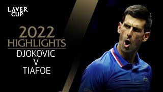 Novak Djokovic v Frances Tiafoe Highlights  Laver Cup 2022 Match 7 [upl. by Delwin]