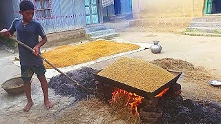 Rice Parboiling Process  Brown Rice Processing With Survival Skills [upl. by Oppen]