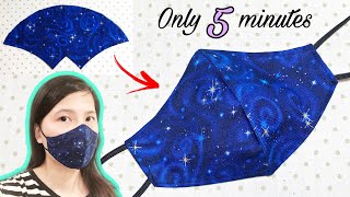 It only takes 5 minutes to sew a simple mask  Face mask sewing tutorial  DIY face mask at home [upl. by Skier]