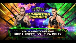 RONDA ROUSEY vs RHEA RIPLEY  WWE RAW WOMENs CHAMPIONSHIP  ELIMINATION CHAMBER 2023  EhtezZzam [upl. by Hazen109]