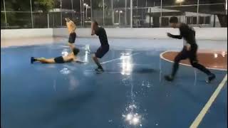 Guy Slips on Wet Court While Playing Soccer in Caracas Venezuela  1524428 [upl. by Eriuqs213]