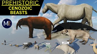 CENOZOIC BEASTS Size Comparison 3D [upl. by Fayth]