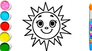 Smiling sun colouring for kids  colour for competition [upl. by Clyve]