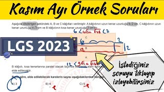 Kasım ayı örnek soruları LGS 2023  LGS Kasım Ayı Örnek Soruların Çözümleri [upl. by Avla]