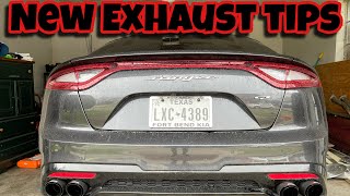 NEW EXHAUST TIPS FOR MY KIA STINGER [upl. by Wagshul]