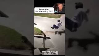 REACTING TO SKATEBOARDING FAILS [upl. by Htnamas]