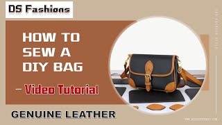 How to sew a leather bag by yourself diybag diycrafts [upl. by Thormora356]