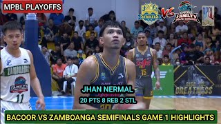 MPBL PLAYOFFS  BACOOR VS ZAMBOANGA HIGHLIGHTS  SEMIFINALS GAME 1 BEST OF THREE SERIES mpbl [upl. by Adnolat]